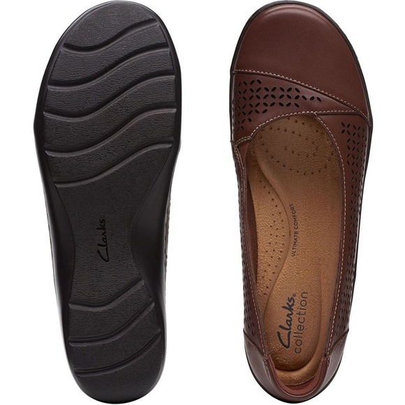 Clarks Cora Iris Ballet Flat / Brown Leather size 9 - Picture 1 of 13